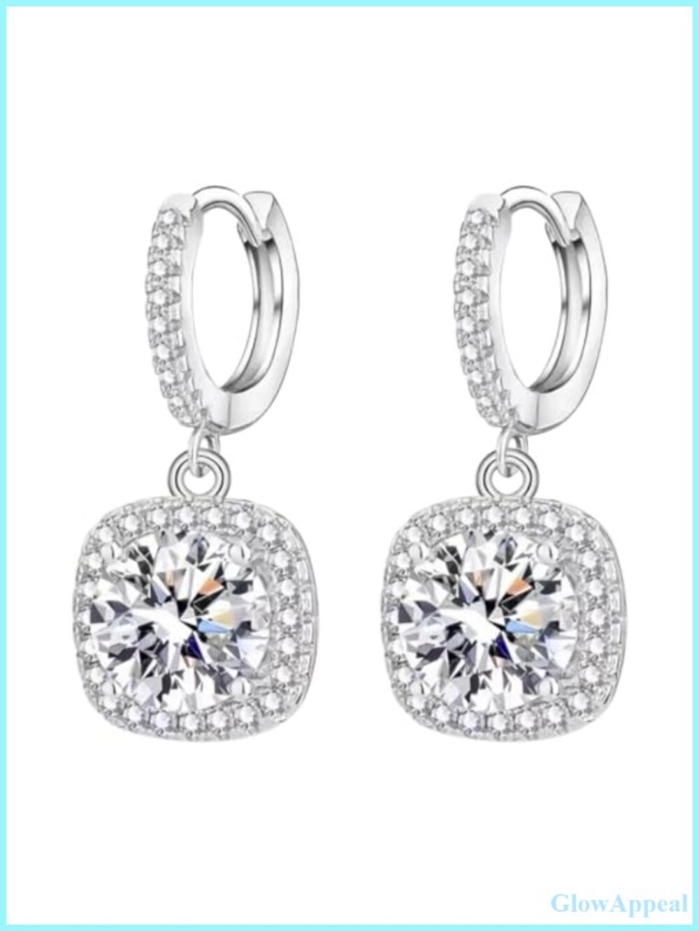 High-Carbon Diamond Hoop Earrings Sterling Silver Cuff Drop Huggie 14K Gold